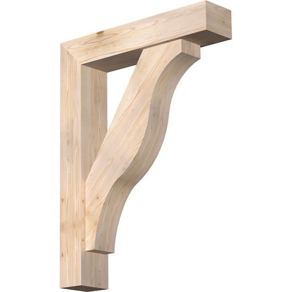 Ekena Millwork Funston Block Smooth Bracket w/ Offset Brace, Douglas Fir, 7 1/2"W x 36"D x 48"H BKT0806X36X48FST05SDF - main